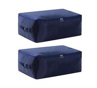 ALEOHALTER 2 Pack 36L Underbed Storage Bags, Large Clothes Storage Bag with Zips & Handles, Foldable Waterproof Organizer, Clothes Moving Bag for Blanket Comforter Clothing Bedding