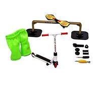 ALEOHALTER Mini Finger Scooter Set, Finger Hand Skateboard Mini Pants Finger Swing Boards with Replacement Parts for Kid Gift