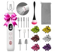 Aleokut Electric Nail File, 10 Speed Cordless Nail Drill with LED Light, Portable Manicure Pedicure Kit, Nail Grinder with LCD Display for Human Nails, Pets