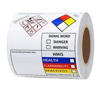 Aleplay SDS OSHA Data Labels for Chemical Safety 3×4 Inch MSDS Stickers with GHS Pictograms HMIS & Hazard Compliant Secondary Containers, 100 Stickers Per Roll
