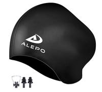 Alepo Swimming Cap Women Men, High Elasticity Thick Silicone Swimming Hat for Long Hair Unisex Adults, Bathing Swim Cap with Ear Plugs and Nose Clip, Keep Your Hair Dry