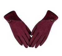 Alepo Women's Warm Winter Gloves With Sensitive Touch Screen Texting Fingers, Fleece Lined Windproof Gloves (Burgundy-M)
