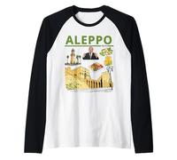 Aleppo Syria Heritage Icons, Citadel & Culture Art Raglan Baseball Tee