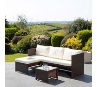 Artemis Home Aleria Left Hand Facing Rattan Corner Sofa & Table in Cream Artemis Home Cream