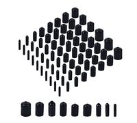 Aleric 163pcs Rubber End Caps,Round Bolt Covers Caps,Vinyl End Cap Screw Thread Protectors,Rubber Screw Cover Bolt Cap for Metal Tube Rod Bolt in Size 2mm 3mm 4.5mm 6mm 7mm 8mm 9mm 12mm 20mm(Black)