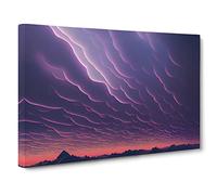 Alert Clouds Canvas Print | Gallery Wrapped 30mm Frame Wall Art | 30x20 inches | Ready to Hang | Contemporary Picture | Living Room Bedroom Lounge Office