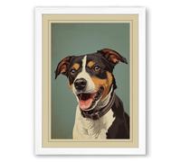 Alert Companion Modern Framed Wall Art Print A1 (84.1×59.4cm) White, Wall Decor for Living Room, Bedroom, Office & Home, Ready to Hang, Art Gift