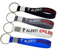 Alert Epilepsy - Silicone Keyrings Medical Alert Awareness Epileptic Women's Mens Key Rings UK Seller