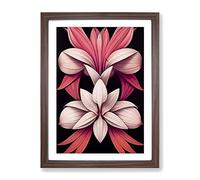 Alert Flowers Framed Print | A4 Walnut Framed Wall Art | Ready to Hang | Modern Floral Picture | Living Room Bedroom Lounge Office