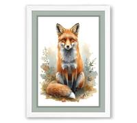 Alert Fox in Woodland Boho Framed Wall Art Print A3 (42×29.7cm) White, Wall Decor for Living Room, Bedroom, Office & Home, Ready to Hang, Art Gift