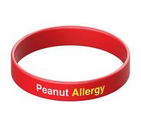 Alert Peanut Allergy Silicone Wristband-18cm -Red