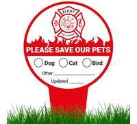 Alert Pets Inside Please Save Our Pets Dog, Cat, Bird Sign, 7x13 Inches Round Shape, Aluminum Composite Made in USA by Sigo Signs
