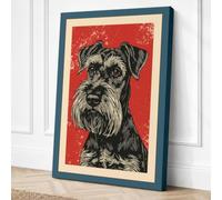 Alert Schnauzer Boho Canvas Wall Art Print 30x20 Inch