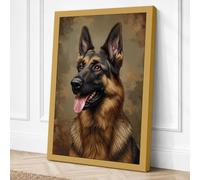 Alert Shepherd Modern Canvas Wall Art Print 18x12 Inch (46 x 30 cm)