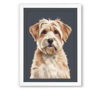 Alert Terrier Modern Framed Wall Art Print A2 (59.4×42cm) White, Wall Decor for Living Room, Bedroom, Office & Home, Ready to Hang, Art Gift