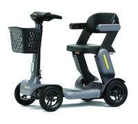 Alerta Strato-Cruise Folding Mobility Scooter with Long Range Battery, Smart Safety Riding System, LED Headlight, Adjustable Armrests, 6mph Speed, Portable Travel Scooter (Grey)