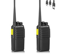 ALERVITES VID Digital Walkie Talkies 2 Pack, Two Way Radios with Digital Noise Reduction, One-Key Frequency Pair, Long Range Handheld Transceiver with 1500mAh Battery, Type-C Charging, Black