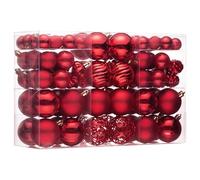 alery Madelyn Christmas Baubles for Christmas Tree Decorations,100 Pcs Red Shatterproof Xmas Ball Ornaments Set