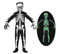 Aleshime Childrens Skeleton Costume Glow in The Dark Skeleton Bodysuit, Boys and Girls Halloween Dress Up, Day of the Dead Fancy Dress Outfits (M(7-9 Years))