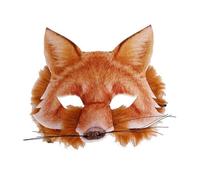 Aleshime Fox Mask, Realistic Animal Fake Fur Face Mask, One Size for Adults Kids, Themed Parties, Halloween Party, Dress-up, Role Play, World Book Day