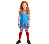 Aleshime Girls Nightmare Killer Doll Costume Outfit, Kids Halloween Scary Killer Outfit, Girl Chucky Doll Cosplay Horror Movie Dress Up
