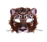 Aleshime Leopard Mask, Realistic Animal Fake Fur Face Mask, One Size for Adults Kids, Themed Parties, Halloween Party, Dress-up, Role Play, World Book Day