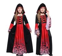 Aleshime Royal Vampire Costume for Girls, Vampire Halloween Costume for Kids, Girls Halloween Costumes Gothic Victorian Vampiress Queen Dress Up