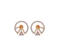 Alessa Jewelry 18K rose gold Duality diamond earrings - Pink One Size