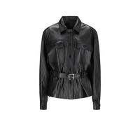 Alessandra Rich belted leather jacket - Black 40