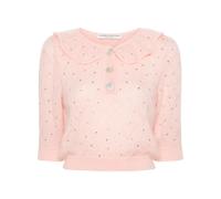 Alessandra Rich crystal-embellished cropped blouse - Pink 38-40