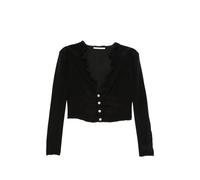 Alessandra Rich lace-trim buttoned blouse - Black 42