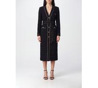 ALESSANDRA RICH Long Tweed Robe Coat with Tie-Waist Belt - Size: 42 - female