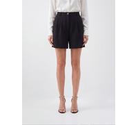 ALESSANDRA RICH Mid-Rise Pleated Wool-Blend Shorts - Size: 40 - female