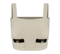 Alessandra Rich ribbed-knit top - Neutrals 36-38