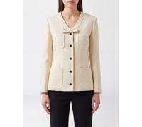 ALESSANDRA RICH Single-Breasted Cropped Cotton-Blend Blazer with Bow - Size: 42 - female