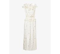 Alessandra Rich Womens Alessandra Rich Floral-Print Taffeta Silk Midi Dress White-Multi 6