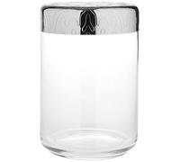Alessi MW21/100, Dressed Kitchen Box with Hermetic lid, 100cl, Glass, Silver, 6.25"h x 4.25"d
