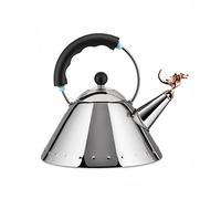 Alessi 18/10 Stainless Steel Mirror Polished Tea Rex Kettle with Handle and Prehistoric Reptilian Whistle in PA Copper Metallic Finish, Black