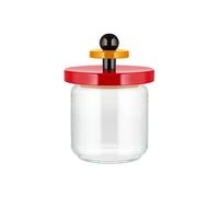 Alessi 750ml Jar - Red Glass with Beech Wood Lid, Airtight Seal