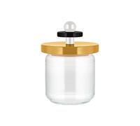 Alessi Mr. Sottsass I Suppose ES16 / 75 1- Design Hermetic Glass Jar with Beech Wood Lid, Yellow, Black and White