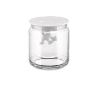 A Di Alessi AMDR04 W Glass Gianni Jar A Little Man Holding On Tight Small Kitchen Box with Hermetic Lid in Thermoplastic Resin, White, 70 cl