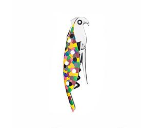 Alessi AAM32 1 - Designer Parrot Corkscrew, in Aluminium, Hand-Decorated, Multicolour, 13 cm x 2.5 cm