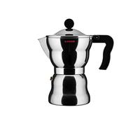 Alessi AAM33 / 6 - Design Espresso Coffee Maker, Aluminum Body, Handle and Knob in Thermoplastic Resin, 6 Cups, Black