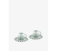 Alessi Alessi Delight Coffee Cup and Saucer Set Of Two White Green 1 Size