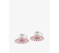 Alessi Alessi Delight Coffee Cup and Saucer Set Of Two White Red 1 Size