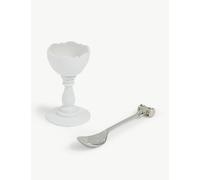 Alessi MW14SET W Dressed Egg Cup and Spoon, White, 18-10 Steel