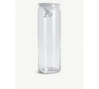 Alessi AMDR08 W Glass Gianni Jar A Little Man Holding On Tight Extra Large Kitchen Box with Hermetic Lid in Thermoplastic Resin, White, 2000 ml