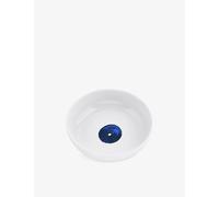 Alessi Alessi Itsumo Porcelain Cat Water Bowl White And Blue 1 Size