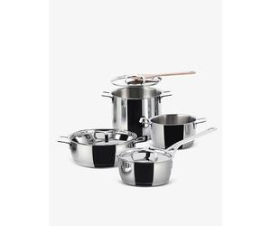Alessi Alessi Pots&Pans 7-Piece Stainless Steel Kitchen Set Silver
