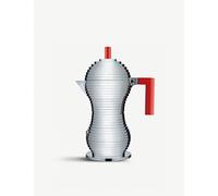 Alessi MDL02/6RFM Espresso Coffee Maker, PA, Aluminium Casting, Red, 6 Cups
